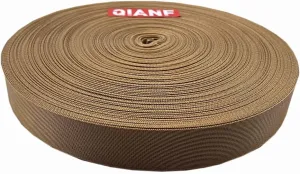 1 Inch Wide 50 Yards Nylon(Polyester) Webbing Strap for DIY Craft Backpack Strapping, Sewing, Pet Products, Outdoor Gear Repair (Brown)