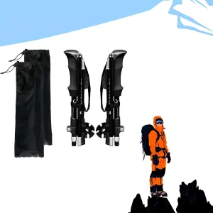 1 Pairs The New Light Short Folding Trekking Poles Aluminum Alloy Telescopic Walking Stick Outdoor Hiking Climbing Mountaineering Equipment Walking Stick Sticks