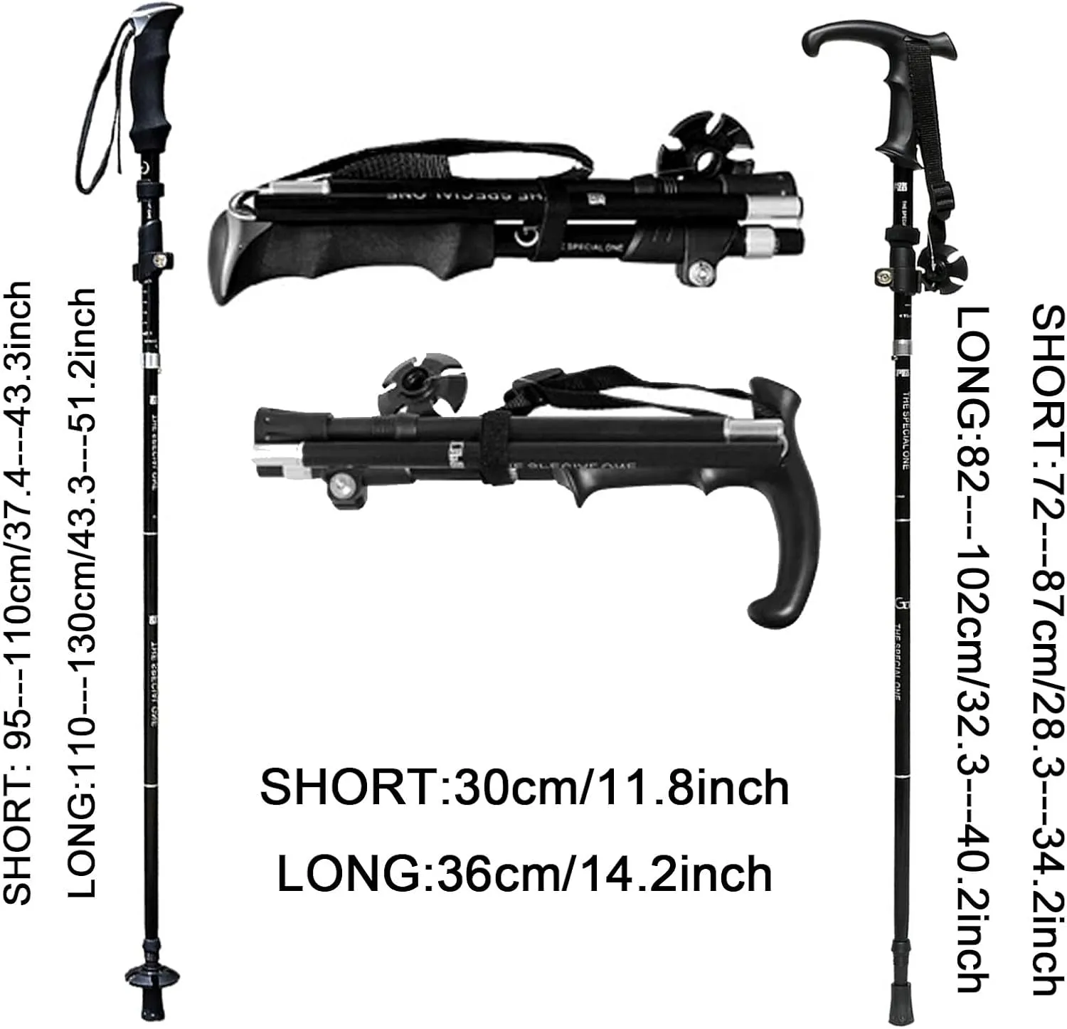 1 Pairs The New Light Short Folding Trekking Poles Aluminum Alloy Telescopic Walking Stick Outdoor Hiking Climbing Mountaineering Equipment Walking Stick Sticks