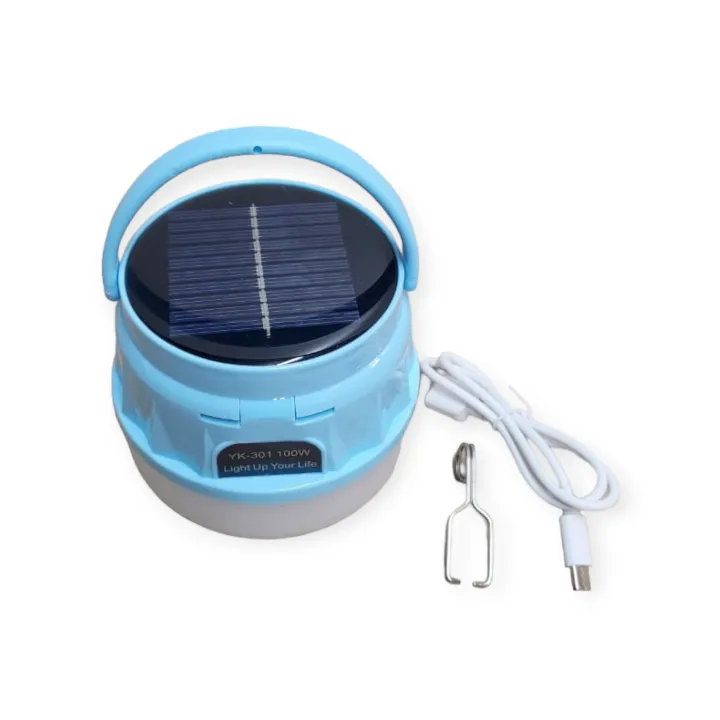 100W Solar Powered Camping Light With A Hook