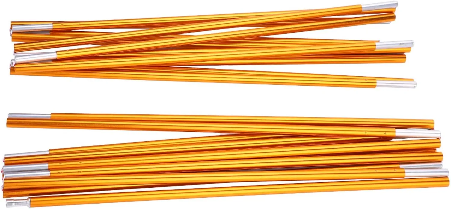 11pcs/Set 11.8ft Durable Aluminum Alloy Tarp Poles Ten Poles Family Tent Stakes Support Bars Accessory for Double Persons Tent for Outdoor Camping,2 Set Tent Poles, Hiking, Picnic, 2 Set Tent Po
