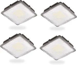 120W LED Canopy Light for Gas Station Light, 18000lm 0-10V Dimmable 5000K LED Canopy Lights, IP65 Waterproof Commercial Canopy Lights for Outdoor Garage Warehouse Shop Carpor UL Listed, 4 Pack
