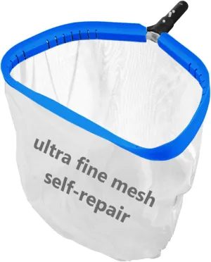 17.5'' Ultra Fine Mesh Pool Skimmer Net Rake for Sand Silt Pollen Debris - Super Extra Fine Nylon Cleaning Pool Net for Above Ground & In-ground Swimming Pools