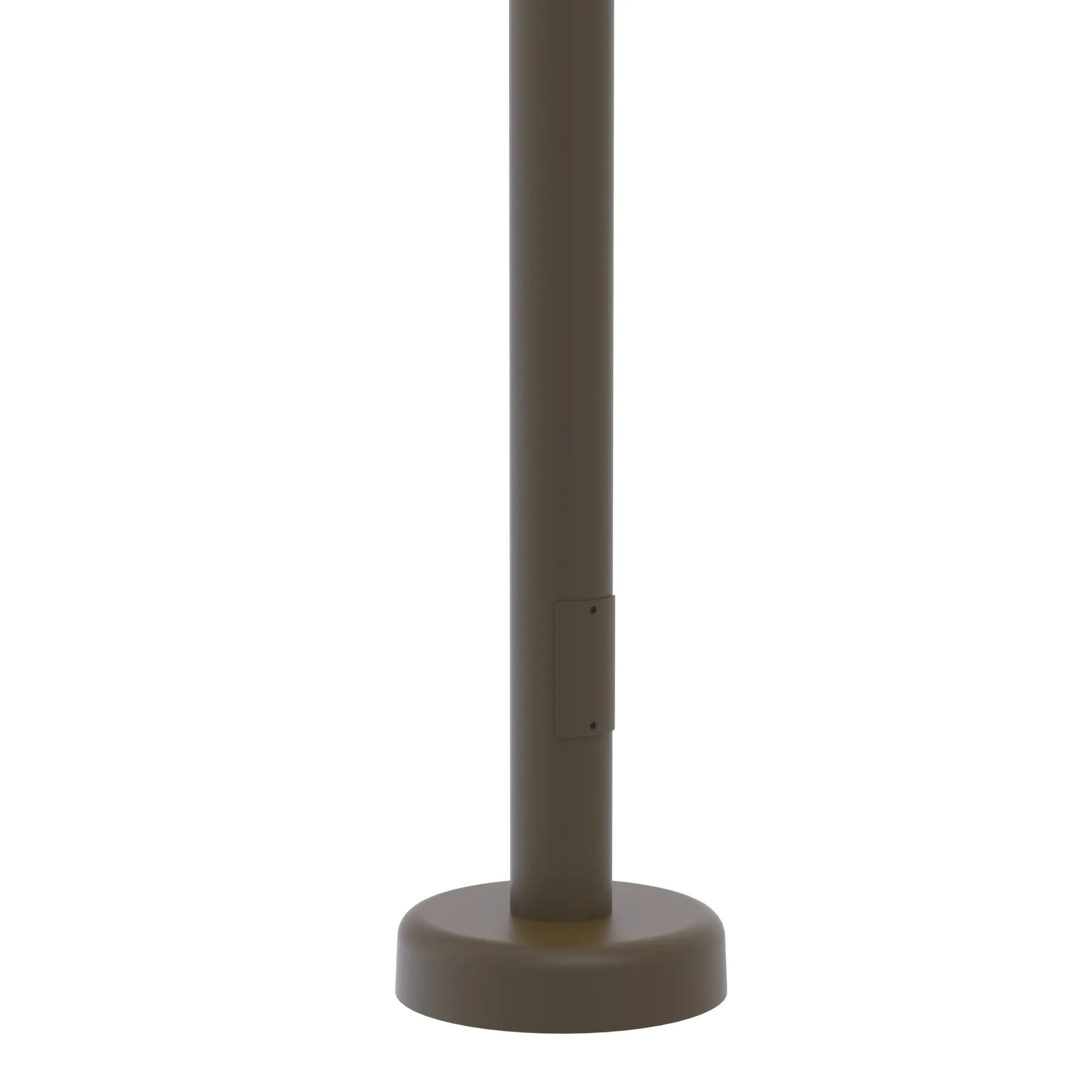 18' Tall x 5.0" Base OD x 3.0" Top OD x 0.125" Thick, Round Tapered Aluminum, Hinged Anchor Base Light Pole