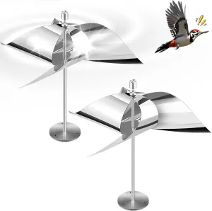 2 Pack Reflective Bird Deterrent, Outdoor Reflective Pinwheel Dird Repellent Devices, Used In Gardens, Yards And Lawn Decorations To Repel Woodpeckers And Pigeons