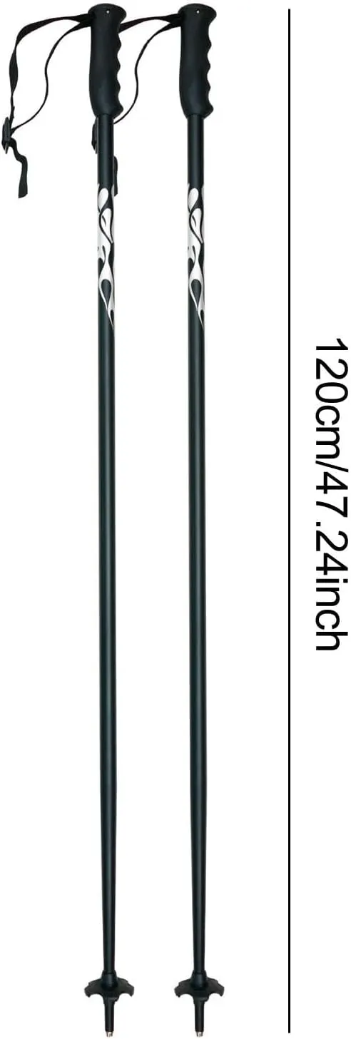 2 Pieces Ski Poles Walking Sticks Rubber Anti Slip Handle Trekking Canes Hiking Poles for Outdoor Winter Sports Snowboarding