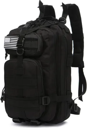 20 Liters Sturdy Nylon Waterproof Fishing Hunting Backpack Outdoor Military Tactical Sports Hiking Daypacks (Black)