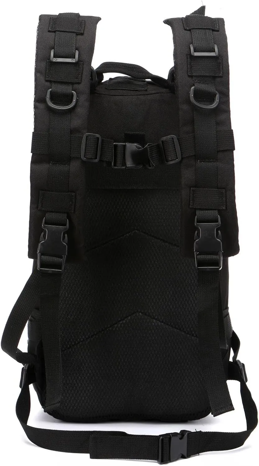 20 Liters Sturdy Nylon Waterproof Fishing Hunting Backpack Outdoor Military Tactical Sports Hiking Daypacks (Black)
