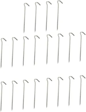 20Pcs Heavy Duty Question Mark Shape Tent Stakes Ground Pegs for Camping and Outdoor Use Durable Steel Tent Pegs