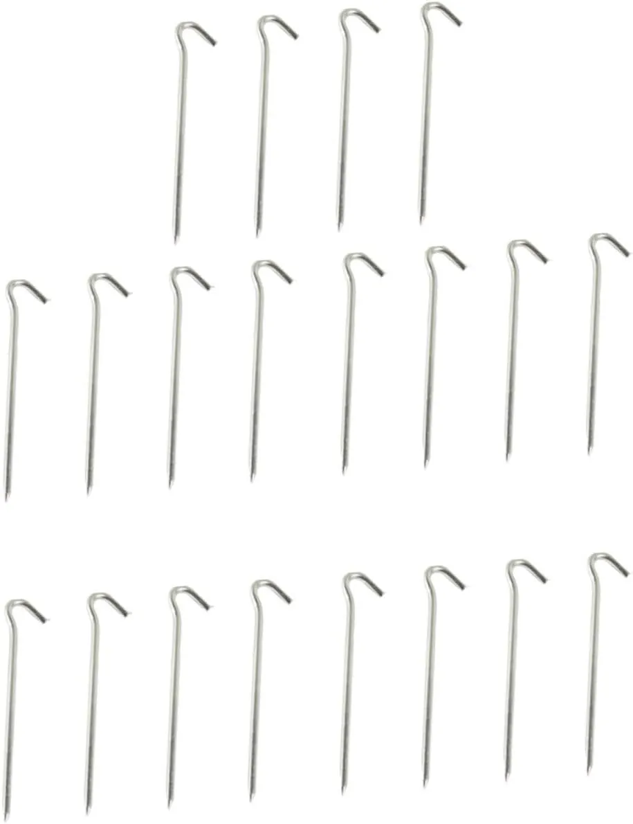 20Pcs Heavy Duty Question Mark Shape Tent Stakes Ground Pegs for Camping and Outdoor Use Durable Steel Tent Pegs