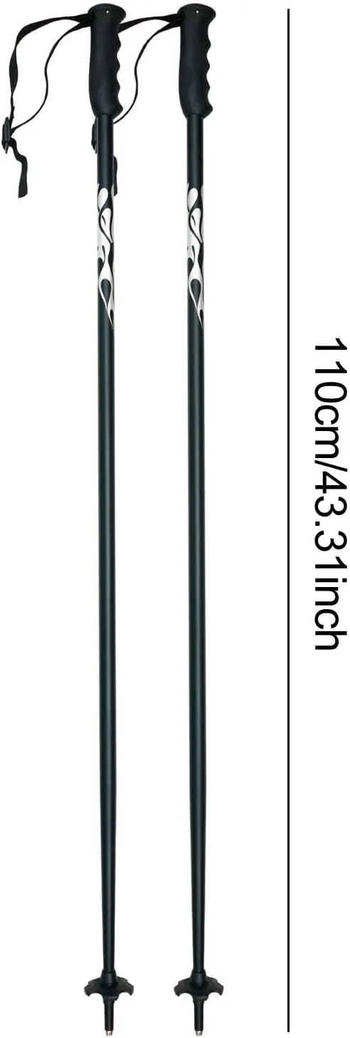 2Pcs Ski Poles Walking Sticks Aluminum Alloy Anti Slip Handle Hiking Poles Trekking Canes for Skiing Climbing Winter Sports