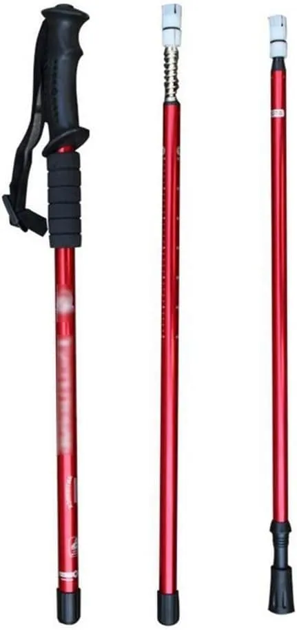 2Pcs Telescopic Walking Sticks Camping Hiking Trekking Poles Climbing Hiking Canes Accessories Balancing Mobility Aid for Men & Women Elderly, Seniors & Adults-Silver