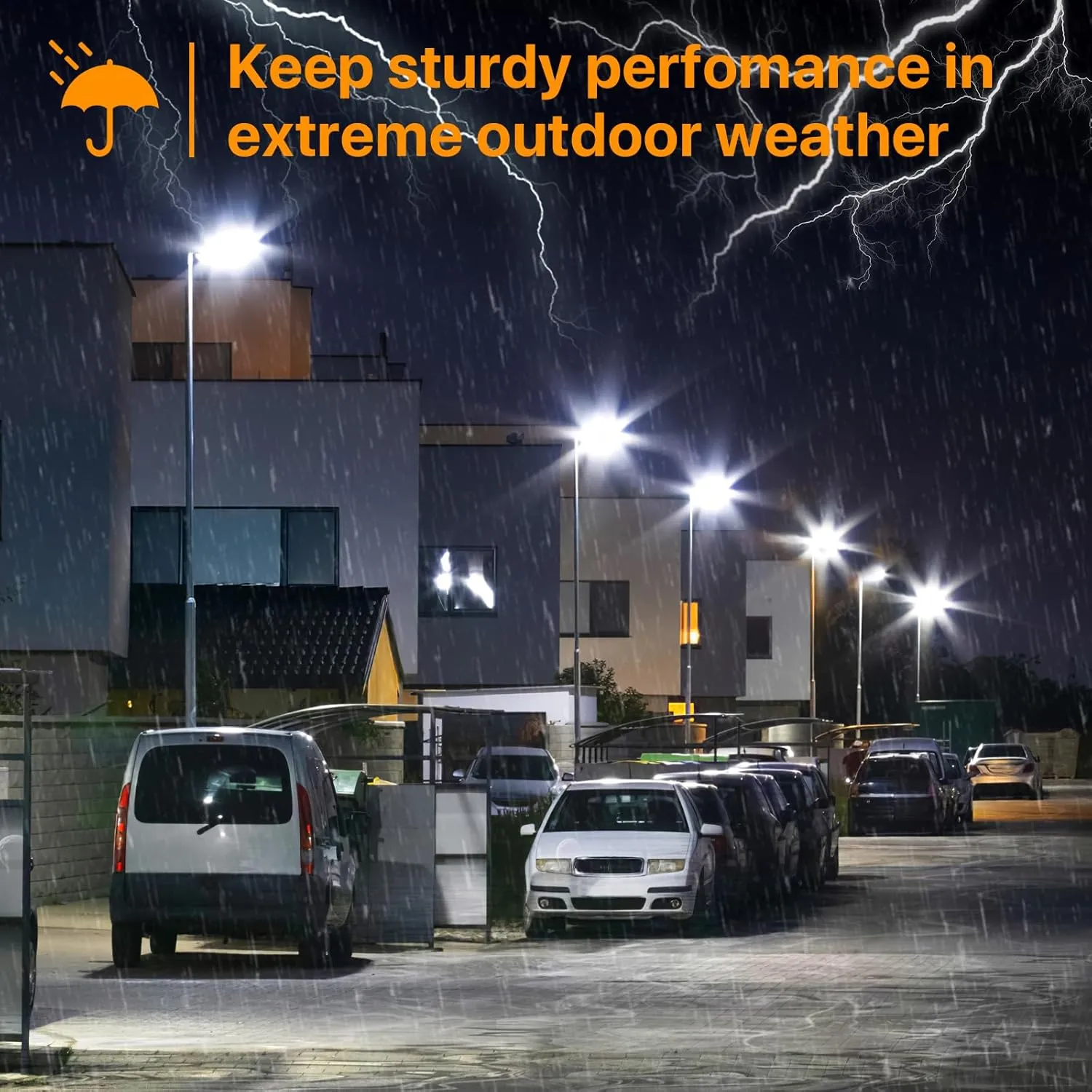 300W LED Parking Lot Light, 45000LM Commercial Lighting with Slip Fitter Mount, 150LM/W IP65 5000K Dusk to Dawn Sensor Pole Light Outdoor for Driveway, Street(White)