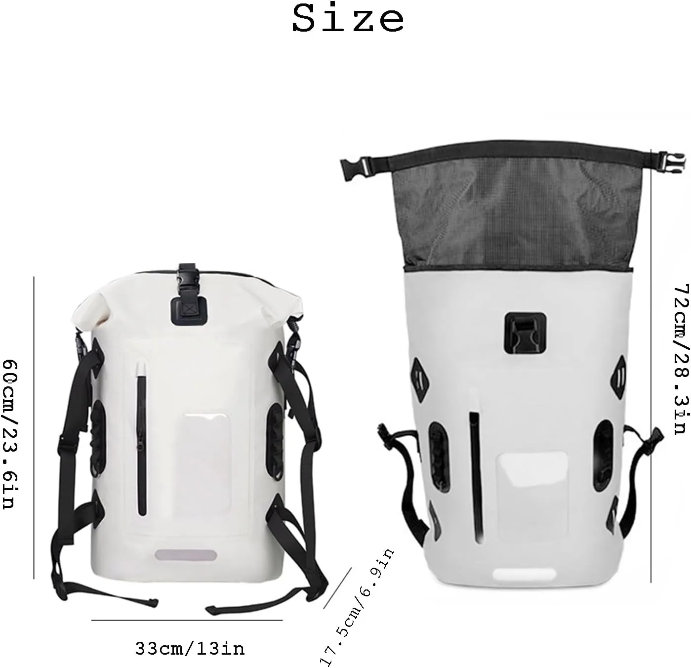 30L Waterproof Backpack Heavy Duty Water Sports Dry Bag Roll Top Waterproof Bag for Kayaking Hiking Swimming Boating Beach,Green