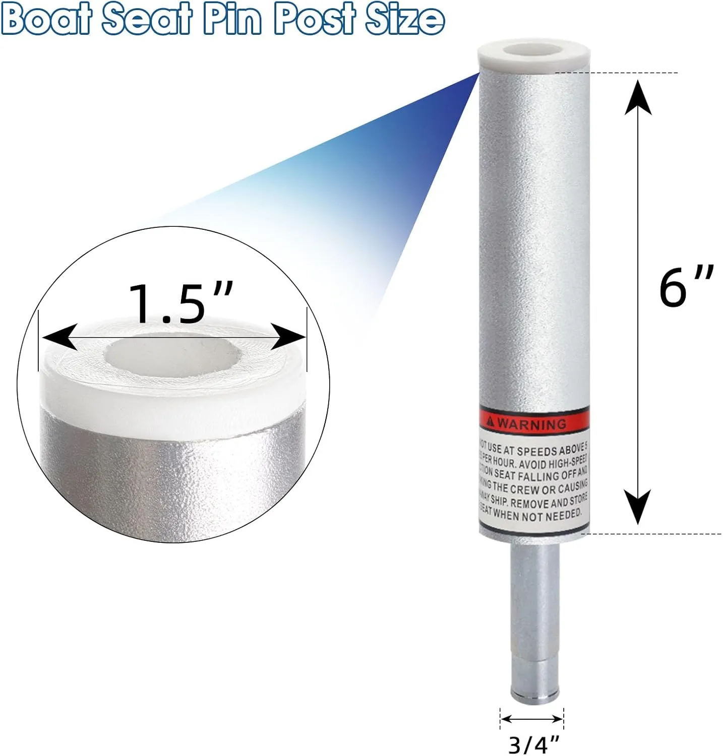 3/4" Boat Seat Pin Post,Marine Boat Seat Pedestal Base Post for Mounting Boat Seat,Boat Seat Pedestal Post Lock-in Aluminum Boat Seat Extension Post Pole for Marine Pontoon Boat Fishing Boat Bass Boat
