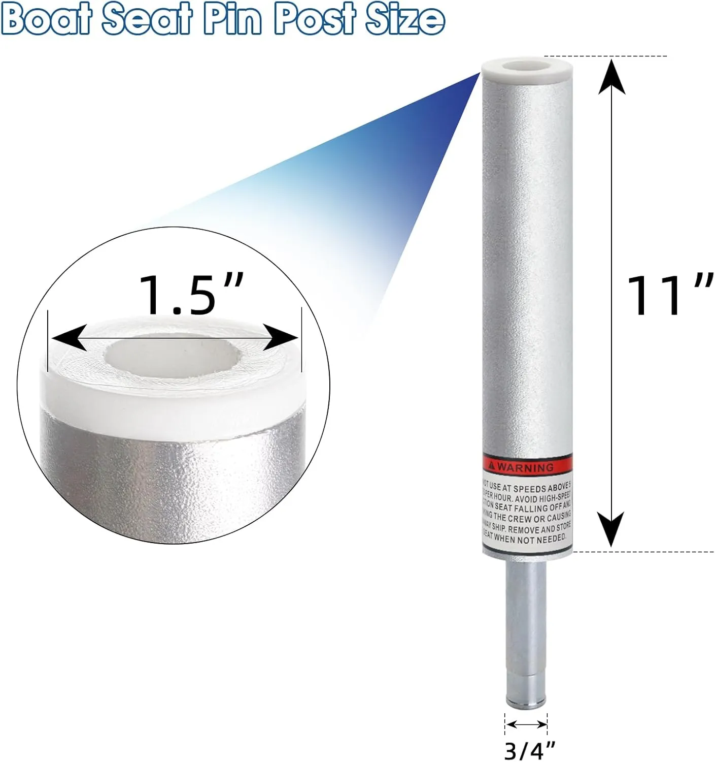 3/4" Boat Seat Pin Post,Marine Boat Seat Pedestal Base Post for Mounting Boat Seat,Boat Seat Pedestal Post Lock-in Aluminum Boat Seat Extension Post Pole for Marine Pontoon Boat Fishing Boat Bass Boat