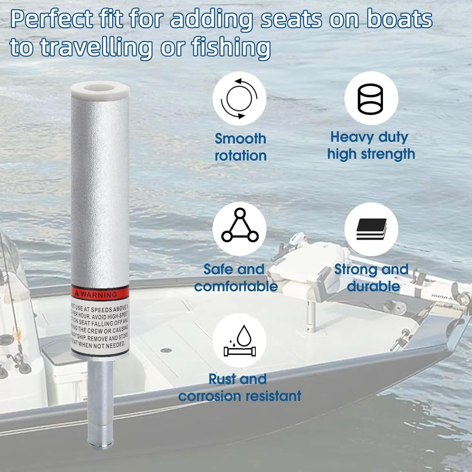 3/4" Boat Seat Pin Post,Marine Boat Seat Pedestal Base Post for Mounting Boat Seat,Boat Seat Pedestal Post Lock-in Aluminum Boat Seat Extension Post Pole for Marine Pontoon Boat Fishing Boat Bass Boat