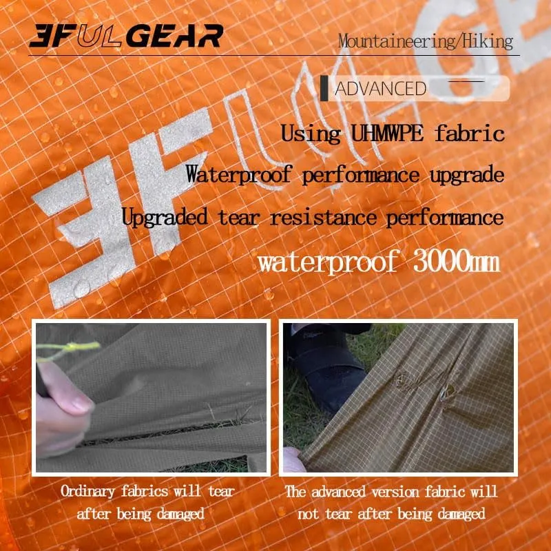 3F 20-85L backpack rain cover, waterproof, dustproof, wear-resistant, tear resistant outdoor hiking backpack cover (orange-XL)