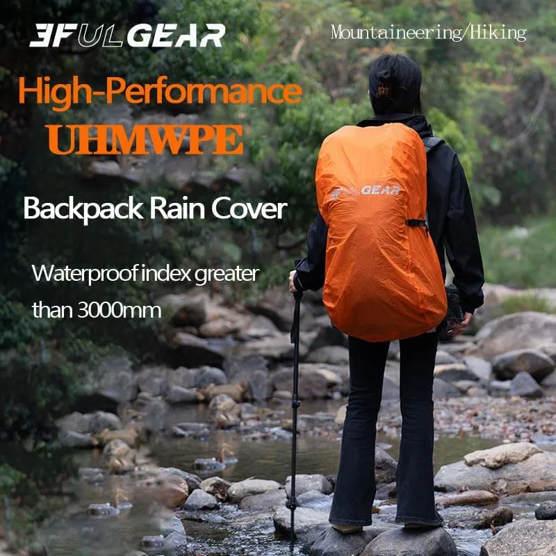 3F 20-85L backpack rain cover, waterproof, dustproof, wear-resistant, tear resistant outdoor hiking backpack cover (orange-XL)
