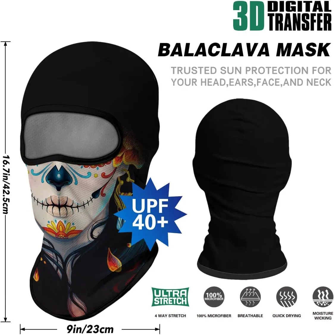 3PCS Balaclava Full Face Mask Ski Mask UV Protection Cover Motorcycle Full Face Mask for Men Women Outdoor Sports