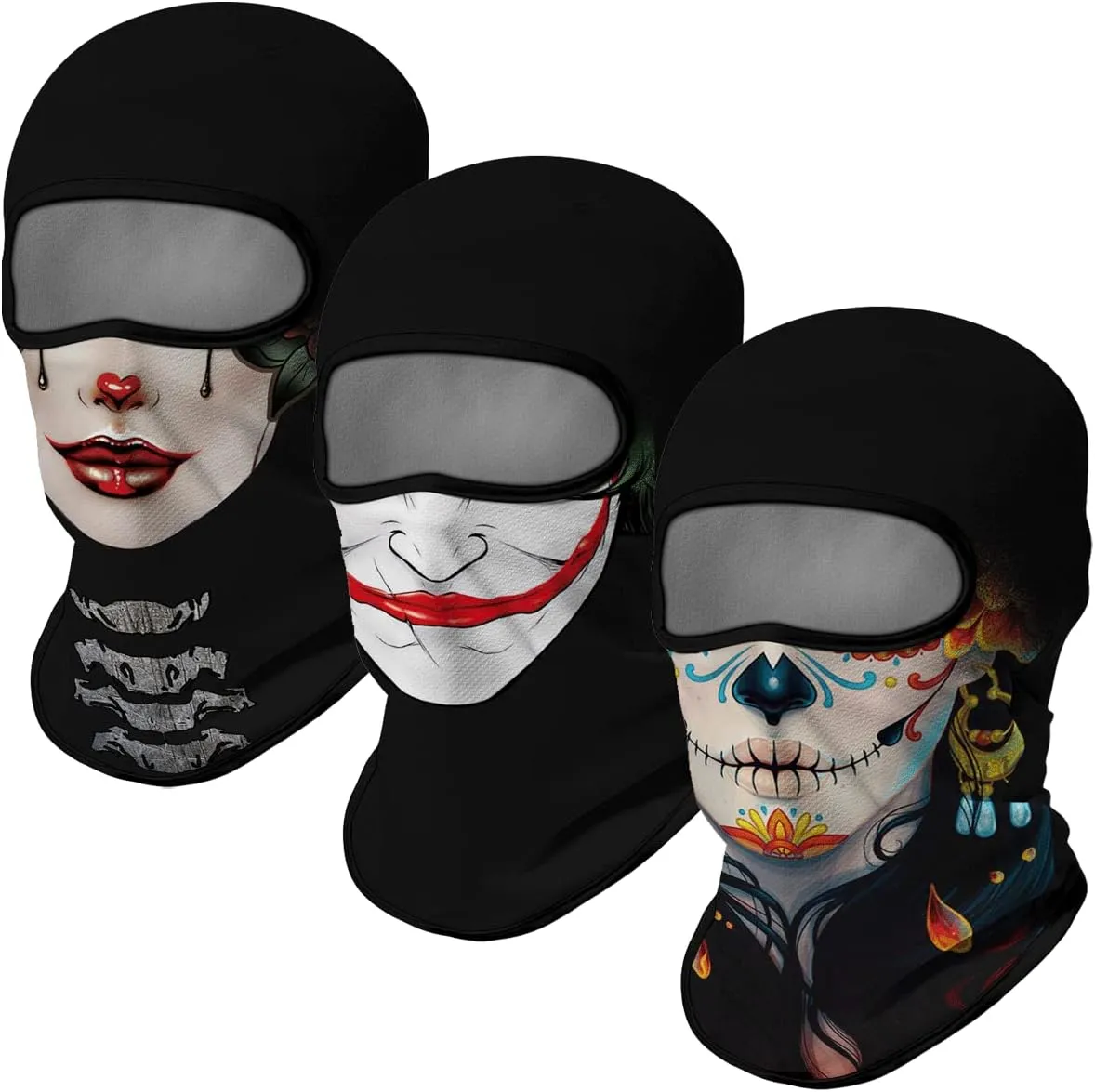 3PCS Balaclava Full Face Mask Ski Mask UV Protection Cover Motorcycle Full Face Mask for Men Women Outdoor Sports