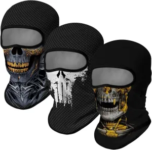 3PCS Balaclava Full Face Mask Ski Scarf Sun UV Protection Motorcycle Cycling Hood Men Women Outdoor Sports Covering