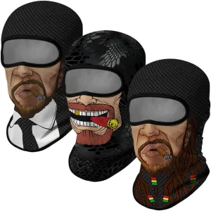 3PCS Balaclava Ski Mask Motorcycle Full Face Mask Outdoor Tactical Hood Headwear Mask Unisex for Cycling Halloween Windproof