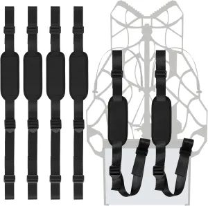 4 Pcs Tree Stand Backpack Straps Carrying Shoulder Strap Treestand Climbing Belts for Outdoor Transport Hunting Accessories, Black