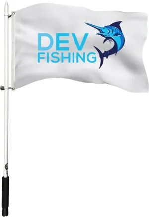 43" Boat Flag Pole with Top/ Rocket Launchers Rod Holder for Boats