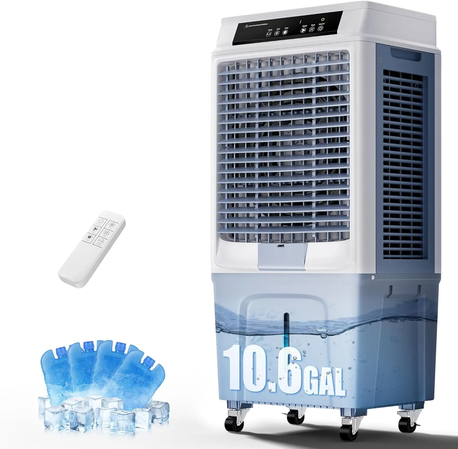 43" Swamp Cooler, 3900CFM Evaporative Air Cooler with 10.6 Gal Water Tank, Remote, 120° Oscillation, 3 Speeds, Portable Cooling AC Fan, Outdoor Air Conditioner for Patio Garage Commercial Use