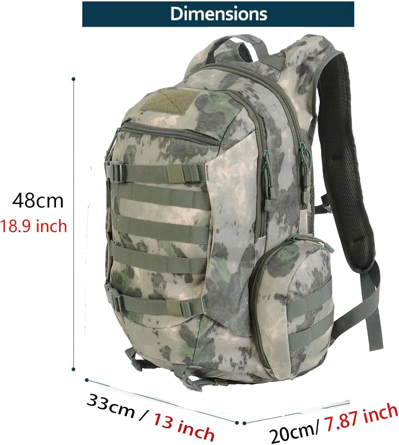 45L Waterproof Fishing Hunting Backpack Outdoor Military Rucksacks Tactical Sports Camping Hiking Trekking Bags (Ruin green)