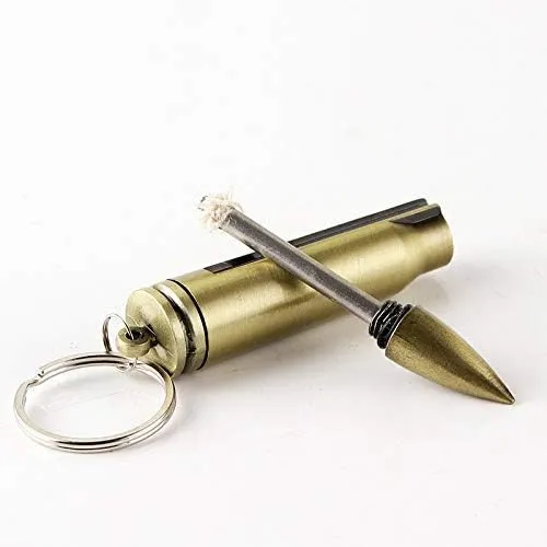 4Pcs Permanent Match Flint Match Keychain Flint Fire Starter Creative Metal Keychain Waterproof Emergency Survival Camping Keychain Lighter for Outdoor(No Oil)