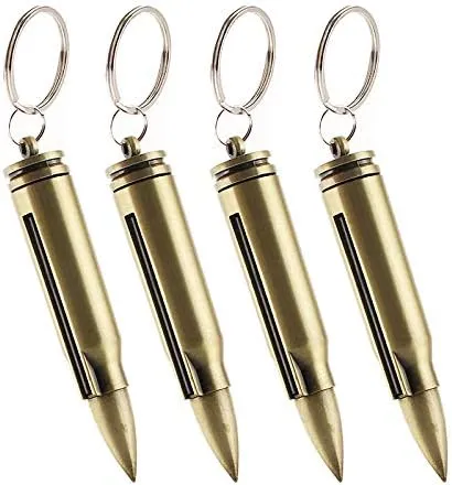 4Pcs Permanent Match Flint Match Keychain Flint Fire Starter Creative Metal Keychain Waterproof Emergency Survival Camping Keychain Lighter for Outdoor(No Oil)
