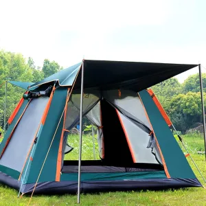 5-6 Person Pop Up Tent Family Tent for 6 Persons Large Tents for Camping Hiking Party，Sun Shelter/Festival Essential，Portable with Carry Bag (Color : Green)