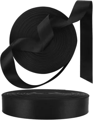 50 Yards Nylon Webbing 2 Inch Nylon Strap Wide Nylon Strapping 148' Heavy Duty Webbing Straps for Bags, Chair, Seatbelt, Backpack, Belt, Pet Leash & Collar, Gear Repair, Outdoor Sports (Black)
