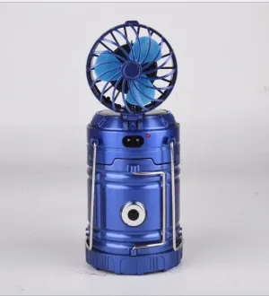 6 in 1 Portable Camping Solar Lantern With Fan