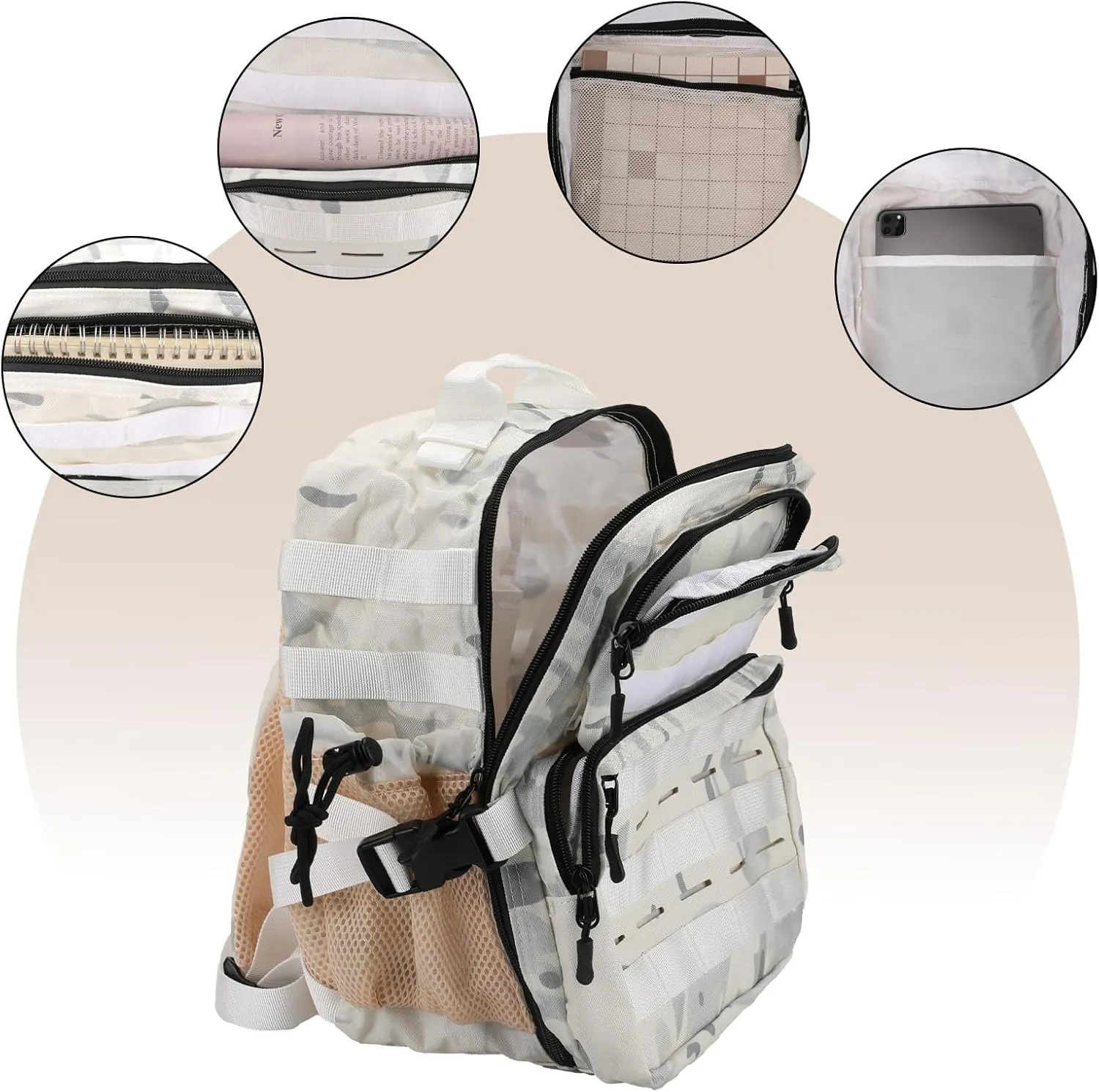 9L Mini Tactical Backpack for Men Women,Small Military Tactical Backpack for Sport,Gym,Hiking,Travel,Camping(Ice Camo)