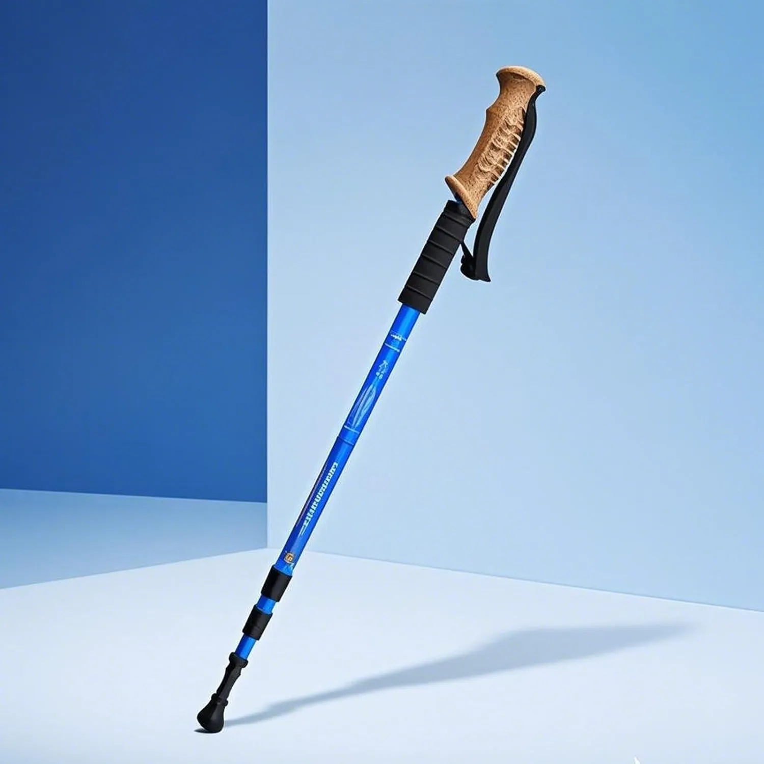 A Pair of Aluminum Alloy Summer Hiking Poles, Cork - Handled, Suitable for Camping and All Outdoor Treks