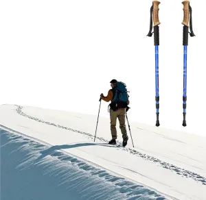A Pair of Aluminum Alloy Summer Hiking Poles, Cork - Handled, Suitable for Camping and All Outdoor Treks