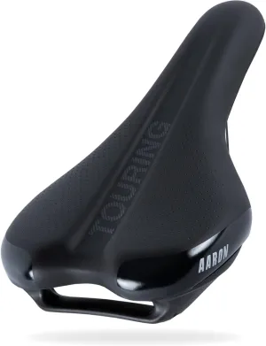 AARON - Bike Saddle with Gel Padding - Shock-Absorbing, Ergonomic and Comfortable - for Men and Women - Seat for E-Bike, Trekking Bike, Mountain Bike, Touring Bike - Black