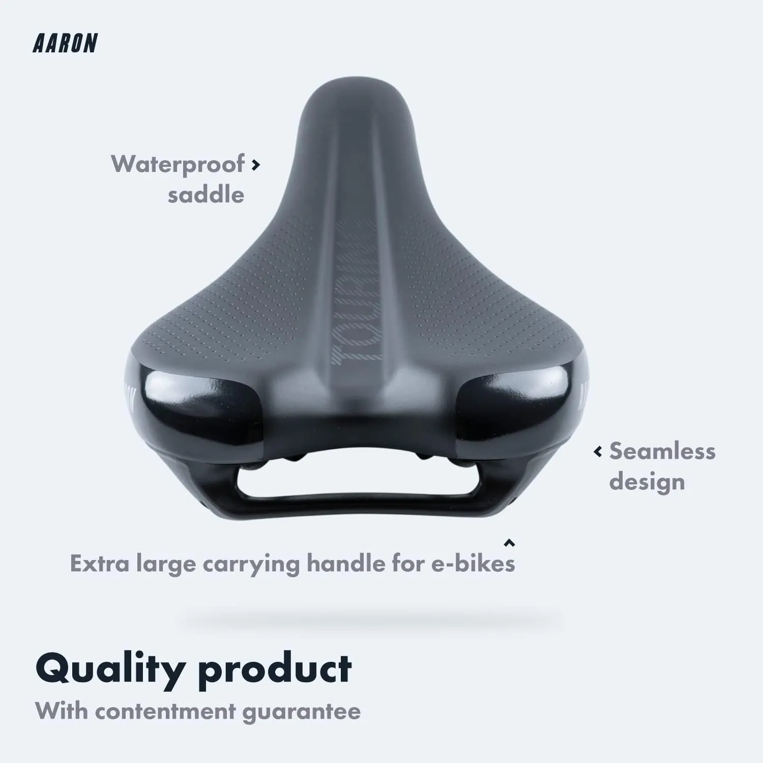 AARON - Bike Saddle with Gel Padding - Shock-Absorbing, Ergonomic and Comfortable - for Men and Women - Seat for E-Bike, Trekking Bike, Mountain Bike, Touring Bike - Black