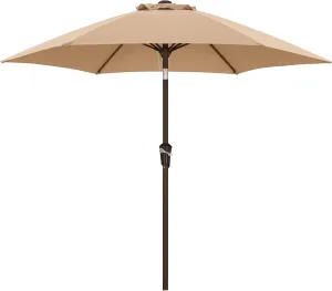ABCCANOPY 7.5FT OutdoorPatio Umbrella, UV Protection Table Umbrella w/Crank for Easy Set Up, Suitable for Garden, Lawn, Deck & Backyard (Khaki)