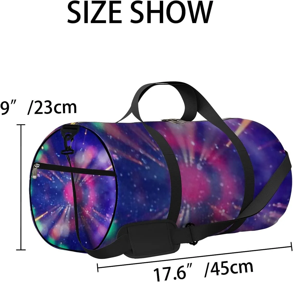 Abstract Lens Flare Concept Image Space Sports Bag Tote Bag Waterproof Gym Bag with Shoulder Strap Zipper 2 Side Pockets for Men and Women, Travel and Storage Shoulder Bag.