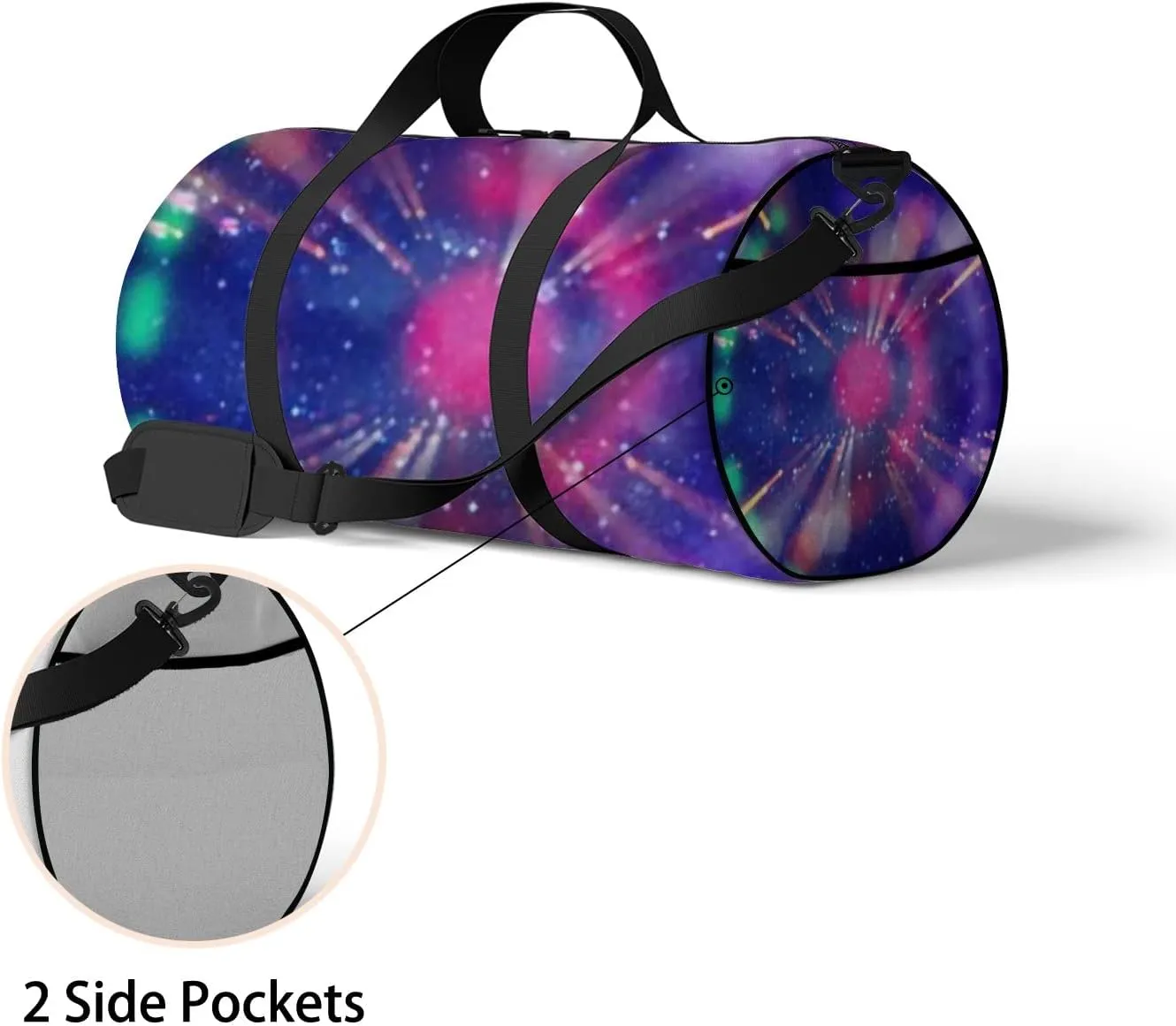 Abstract Lens Flare Concept Image Space Sports Bag Tote Bag Waterproof Gym Bag with Shoulder Strap Zipper 2 Side Pockets for Men and Women, Travel and Storage Shoulder Bag.
