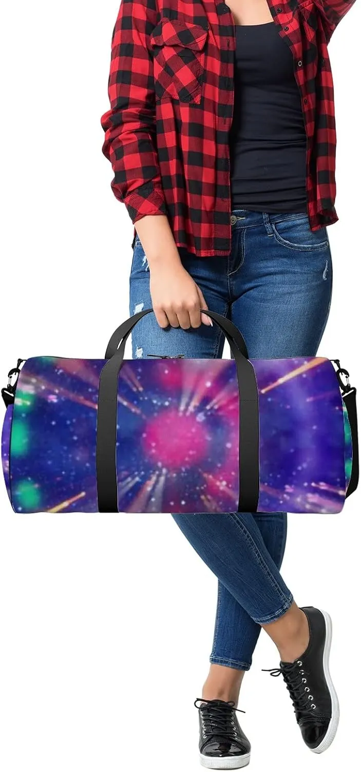 Abstract Lens Flare Concept Image Space Sports Bag Tote Bag Waterproof Gym Bag with Shoulder Strap Zipper 2 Side Pockets for Men and Women, Travel and Storage Shoulder Bag.