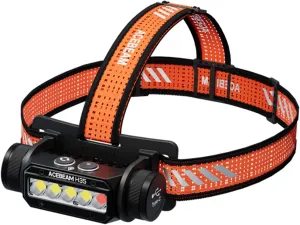 ACEBEAM H35 2600 High Lumens 5-Core Dual-light Source Headlamp with 200 Lumens Red Light, 100° Wide Beam Head Lamp, 5Mode LED Headlamp Rechargeable, Bright Head Lights for Forehead, Hard Hat Headlight
