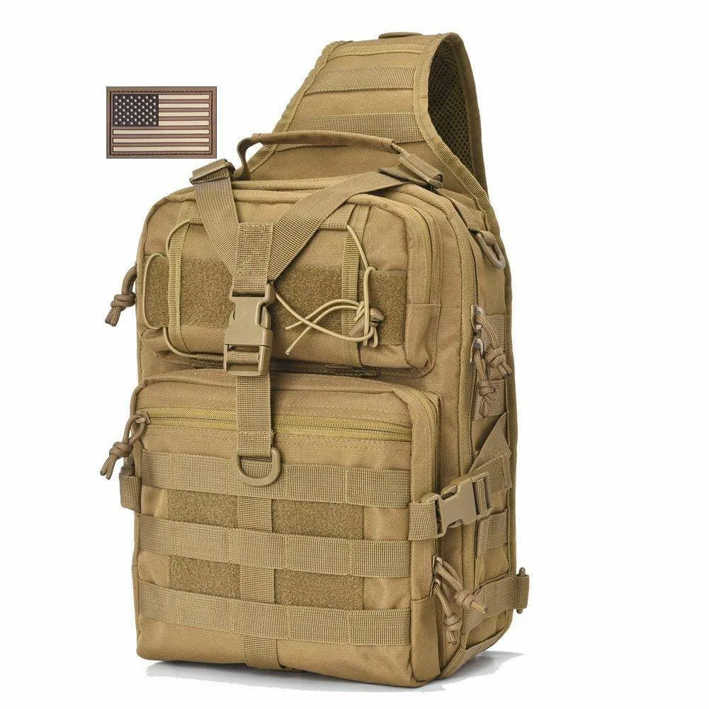 Actical Sling Bag Pack Military Rover Shoulder Sling Backpack EDC Molle Assault Range Bag Everyday out Carry Diaper Bag Carry Bag Small Dyt-003