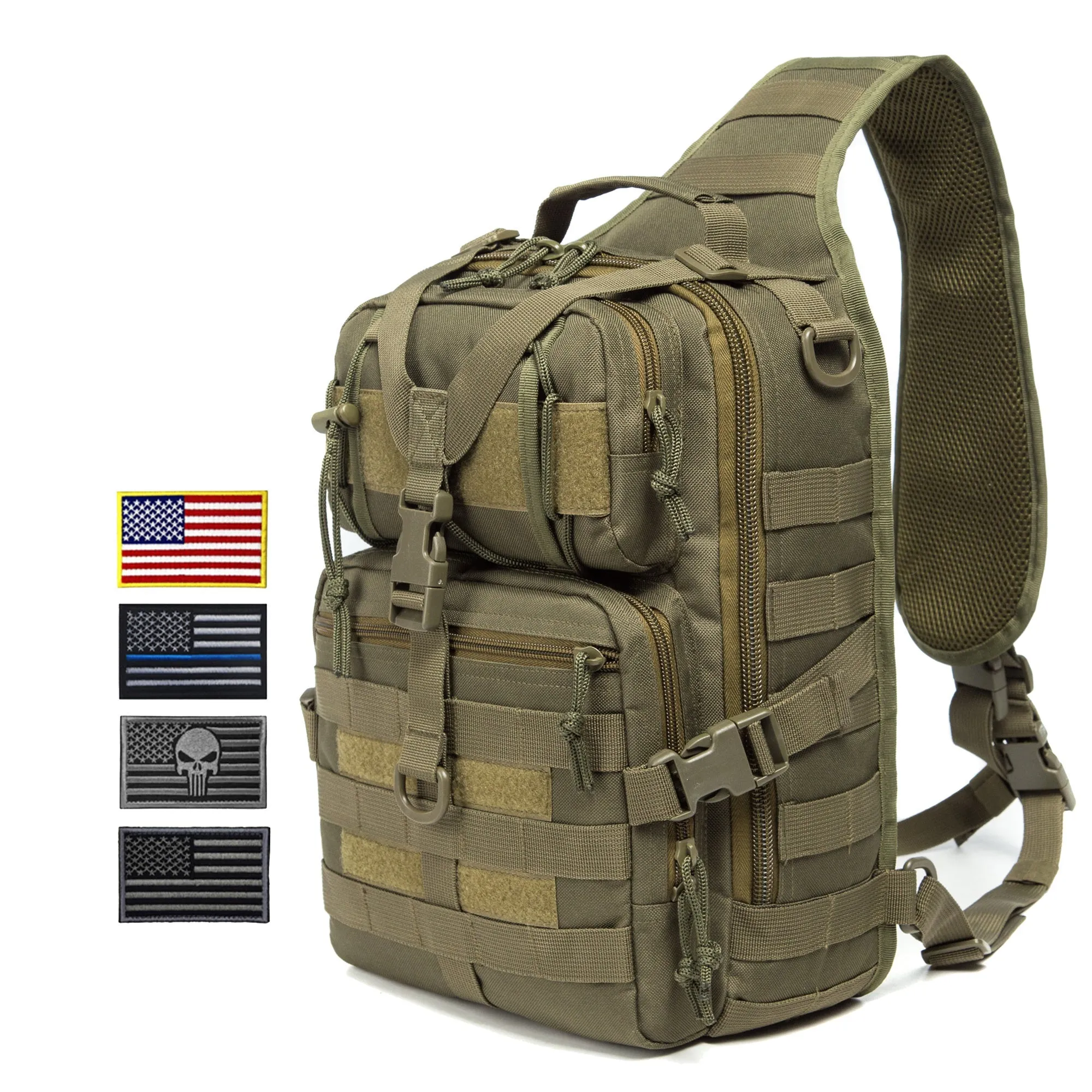 Actical Sling Bag Pack Military Rover Shoulder Sling Backpack EDC Molle Assault Range Bag Everyday out Carry Diaper Bag Carry Bag Small Dyt-003