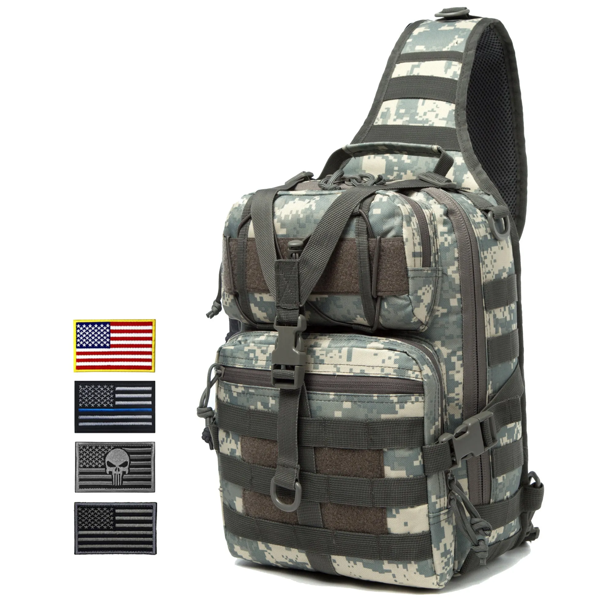 Actical Sling Bag Pack Military Rover Shoulder Sling Backpack EDC Molle Assault Range Bag Everyday out Carry Diaper Bag Carry Bag Small Dyt-003