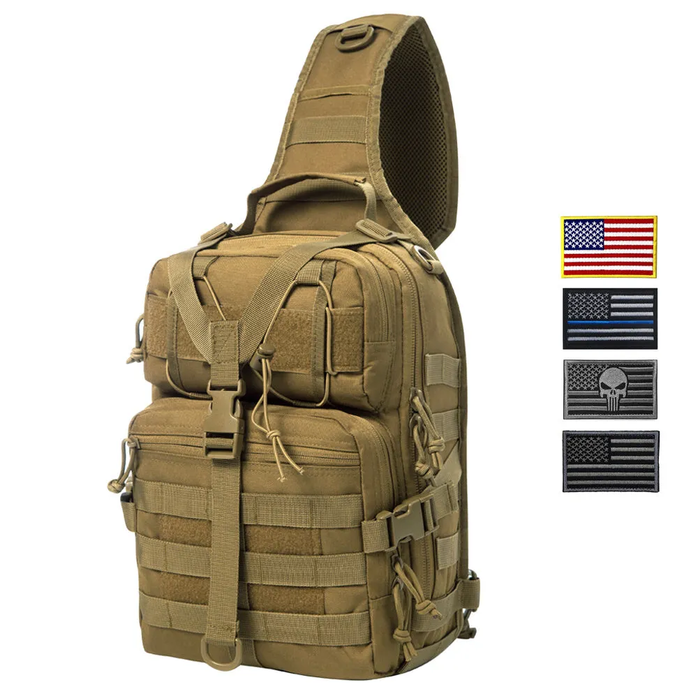 Actical Sling Bag Pack Military Rover Shoulder Sling Backpack EDC Molle Assault Range Bag Everyday out Carry Diaper Bag Carry Bag Small Dyt-003